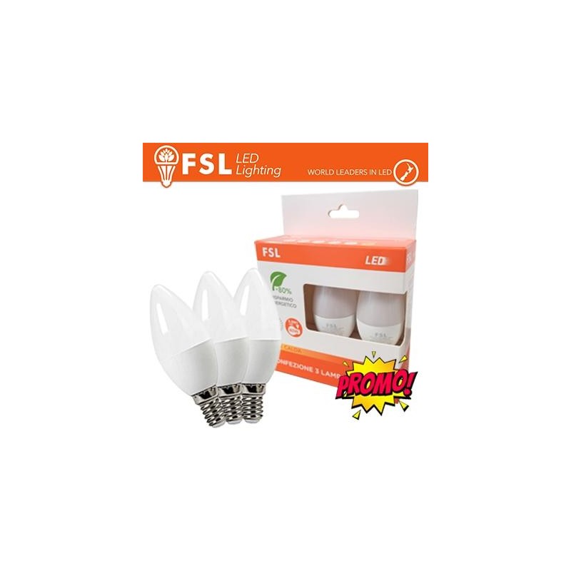Lampada Oliva E14: Confezione PROMO 3PACK - 6W 4000K