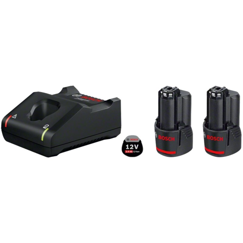 1600A019R8,Set 2x Batterie 12V 2.0Ah + Caricabatteria 1600A019R8,Set 2x Batterie 12V 2.0Ah + Caricabatteria