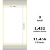 White 57x102mm, 1432 Et/Rotolo Z-2000D,2.2x4x3 Core, 8 Rolls