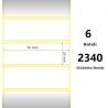 White 76x25mm,2340 Et/Rotolo Z-4000D, 3x1x1 Core, 6 Rolls White 76x25mm,2340 Et/Rotolo Z-4000D, 3x1x1 Core, 6 Rolls
