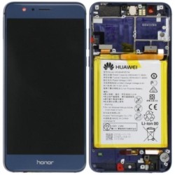Lcd Con Frame e Batteria 02350USN Honor 8 Originale Blu