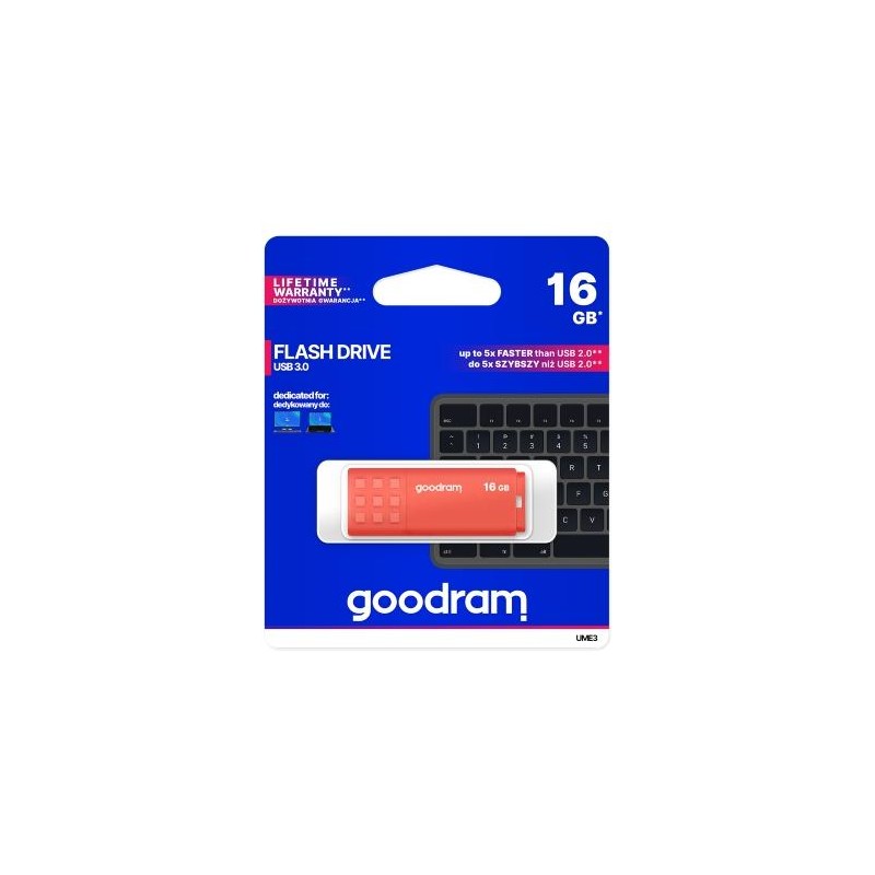 Pendrive GoodRAM 64GB UME3 orange USB 3.0 - retail blister Pendrive GoodRAM 64GB UME3 orange USB 3.0 - retail blister